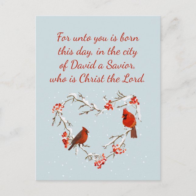 Carte Postale Luc 2:11 Écriture pour Noël Bible Verse (Devant)