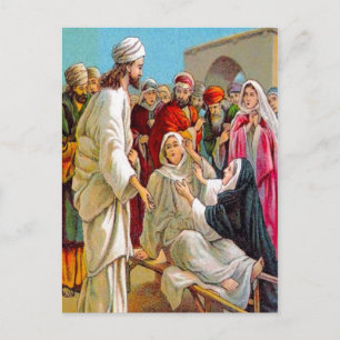 Carte Postale Luc 7:11-17 Jésus donne un homme mort à la vie pos