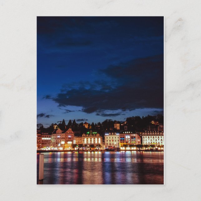 Carte Postale Lucerne by night (Devant)