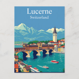 Carte Postale Lucerne, Suisse Voyage Alpine Townscape