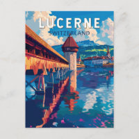 Lucerne Suisse Voyage Art Rétro