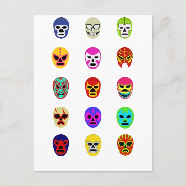 Carte Postale Lucha Libre Masque Mexicain Lutte (Devant)