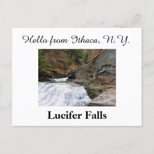 CARTE POSTALE LUCIFER TOMBE À L'ITHACA NEW YORK