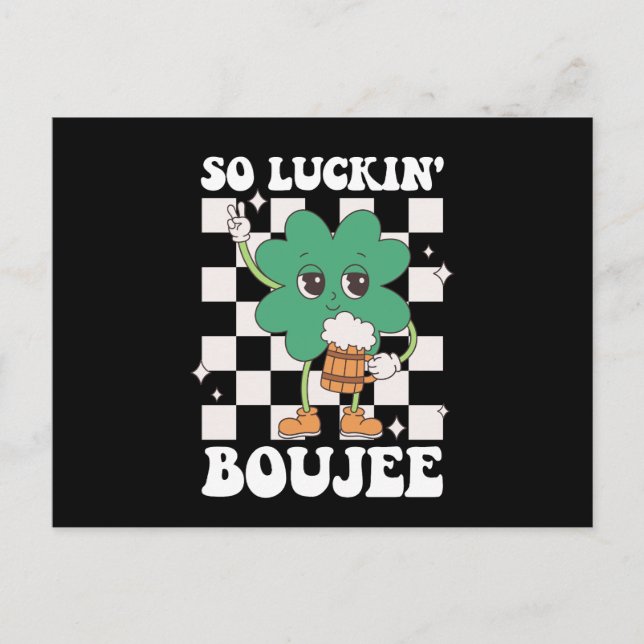 Carte Postale Luckin' Boujee Lucky Shamrock St Patrick's Day (Devant)
