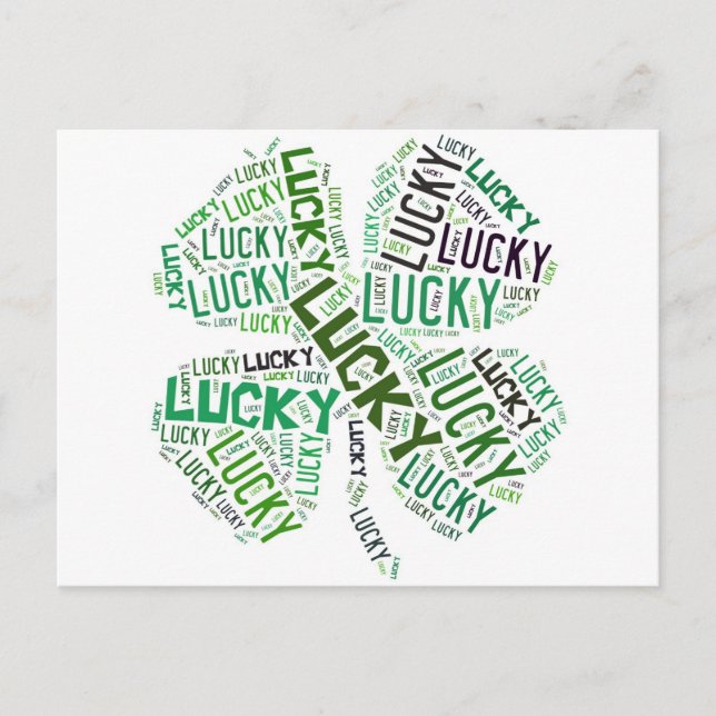 Carte Postale Lucky Clover Word (Devant)
