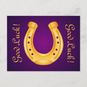 Carte Postale Lucky Golden Horseshoe Bonne chance Deep Purple