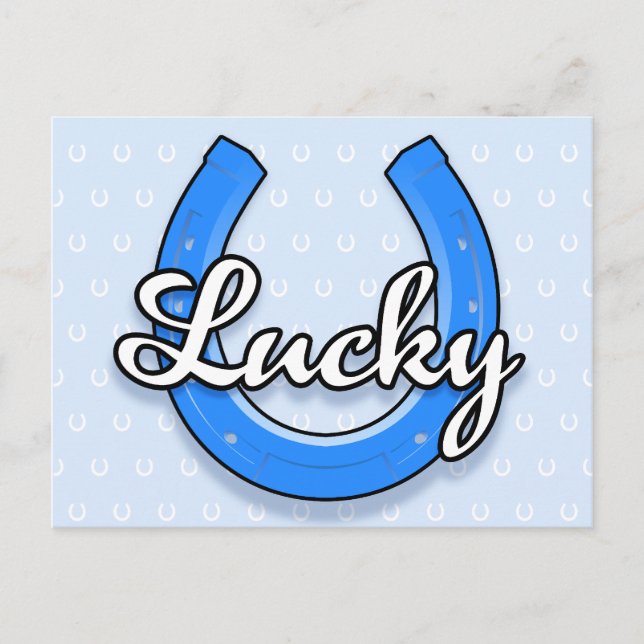 Carte postale Lucky Horseshoe (bleu) (Devant)