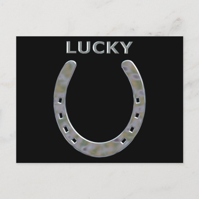 Carte Postale Lucky Horseshoe en argent (Devant)
