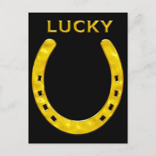Carte Postale Lucky Horseshoe en Or