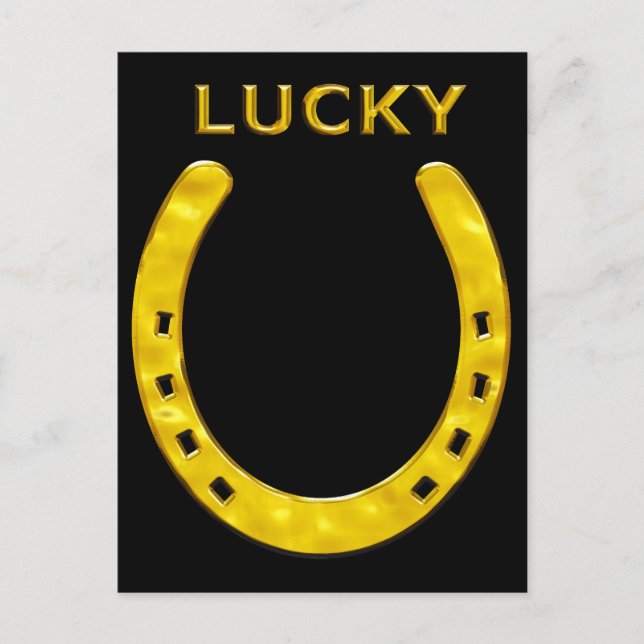 Carte Postale Lucky Horseshoe en Or (Devant)