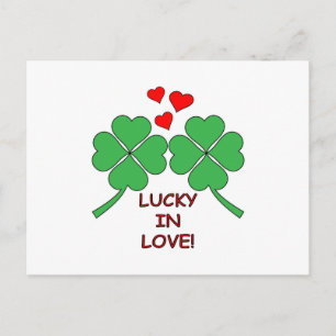 Carte Postale Lucky In Love Hearts Clover