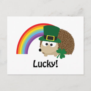 Carte Postale Lucky Leprechaun Hedgehog