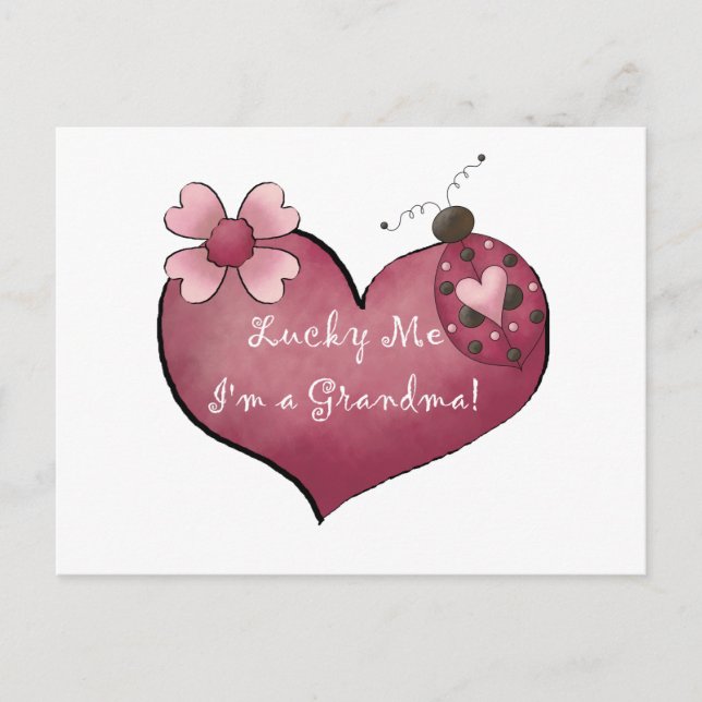 Carte Postale Lucky Me Je suis un grand-mère Tshirts et cadeaux (Devant)