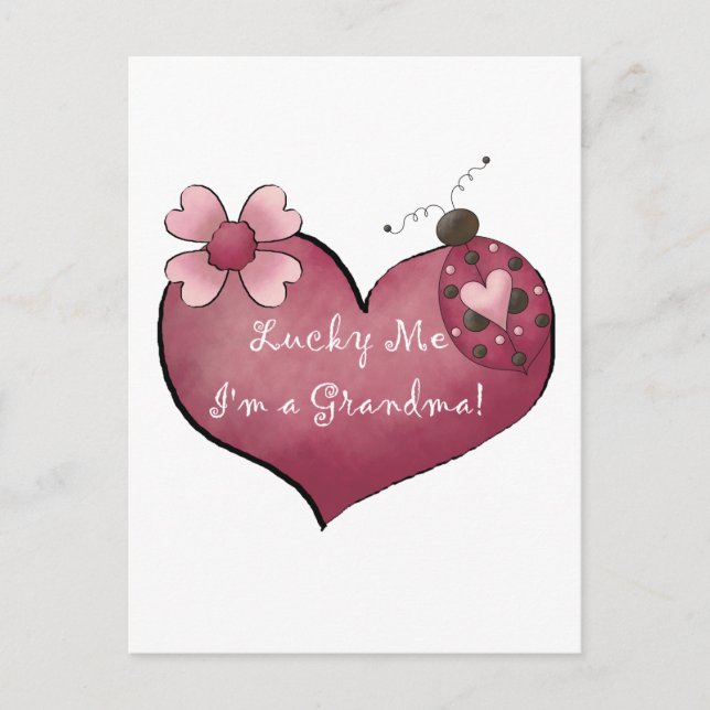 Carte Postale Lucky Me Je suis un grand-mère Tshirts et cadeaux (Devant)