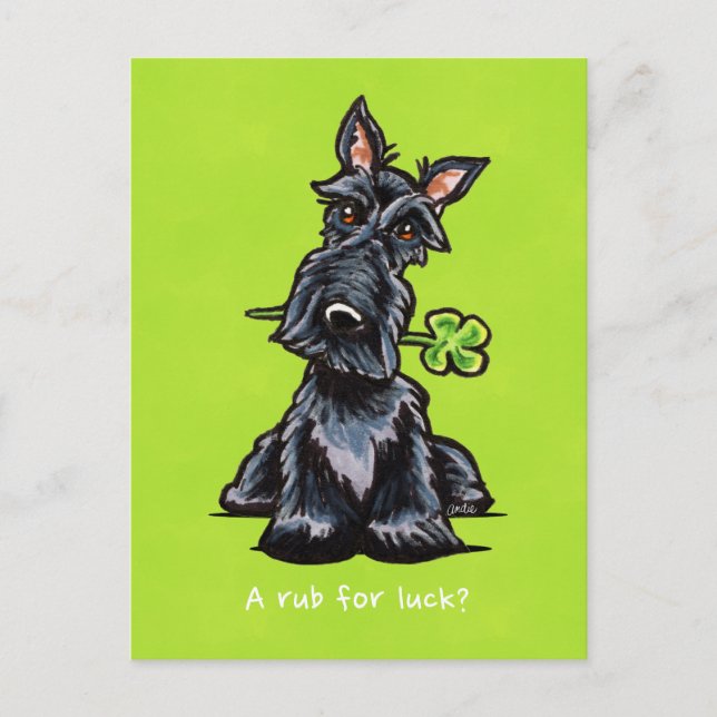Carte Postale Lucky Scottie Dog Personalized (Devant)