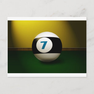 Carte Postale Lucky Seven Billiard Ball