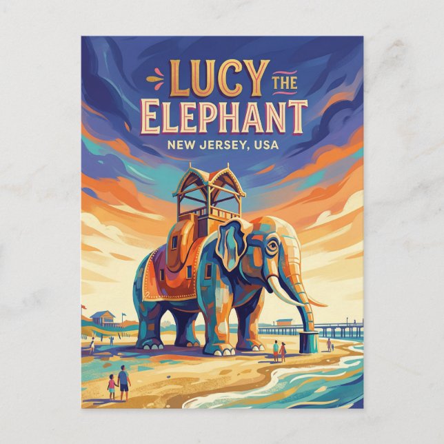 Carte Postale Lucy l'Éléphant États-Unis (Devant)