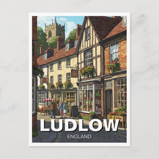 Carte Postale Ludlow Angleterre Travel (Devant)