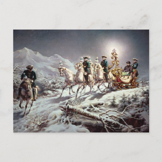 Carte Postale Ludwig II de Bavière, nuit (Devant)
