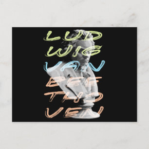 Carte Postale Ludwig van Beethoven dans la conception de la typo