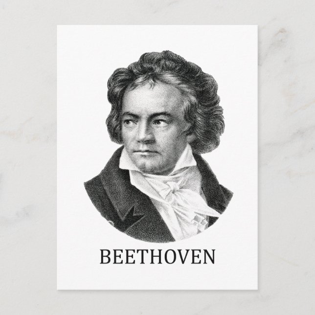Carte Postale Ludwig van Beethoven, noir (Devant)
