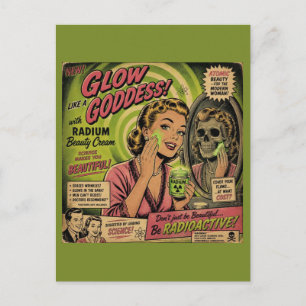 Carte Postale Lueur comme une déesse Retro Beauty Cream Scifi