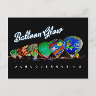 Carte Postale Lueur de ballon à air chaud Albuquerque, NM