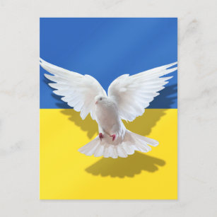 Carte Postale L'Ukraine Drapeau La Paix La Colombe La Liberté
