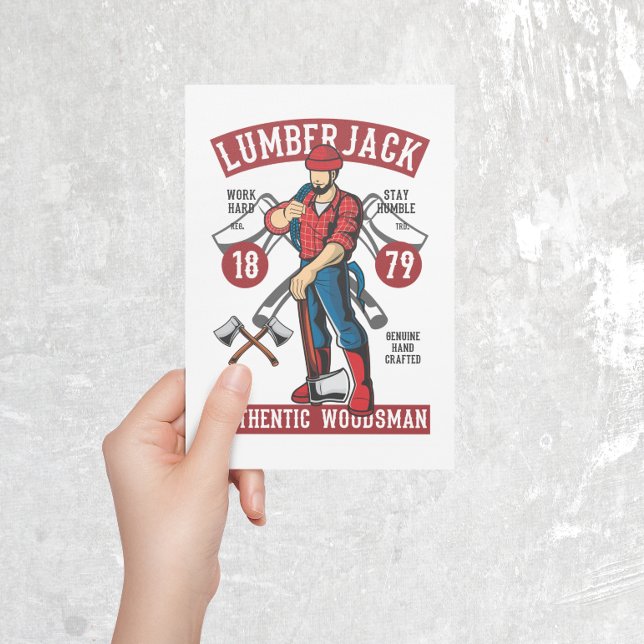 Carte postale LumberJack vintage (vintage lumberjack postcard)