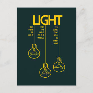 Carte Postale Lumière biblique des ampoules vintages