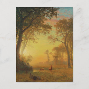 Carte Postale Lumière dans la forêt par Albert Bierstadt