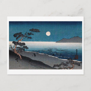 Carte Postale Lumière de la lune et côte solitaire, Hiroshige, U