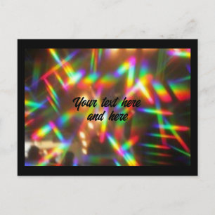 Carte Postale lumière disco hologramme flamme cristal prisme