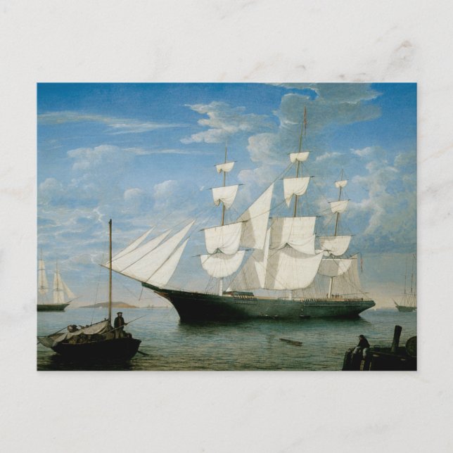 Carte Postale Lumière étoile dans le port de Boston (Devant)