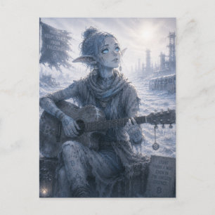 Carte Postale Lumière / Musicien / Terre désolée glacée