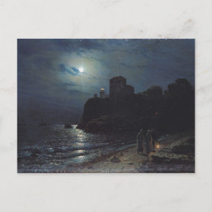 Carte Postale Lumière sur la lune à l'extrémité d'un lac, 1870