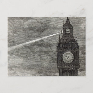 Carte Postale Lumière sur la Tour de l'Horloge, Chambres du Parl