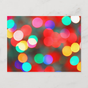 Carte Postale Lumières Abstraites colorées Bokeh