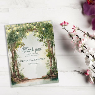 Carte Postale Lumières de jardin enchanté Mariage Remerciements