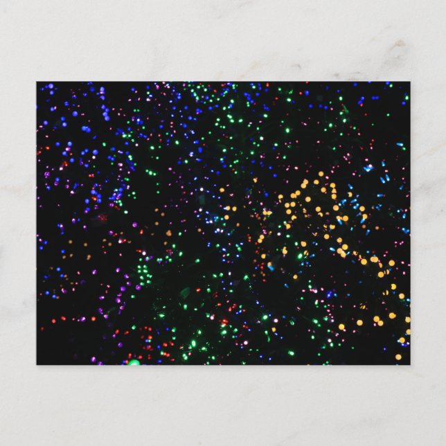 Carte Postale Lumières de Noël de Bokeh (Devant)