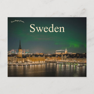 Carte Postale Lumières du Nord à Stockholm Suède