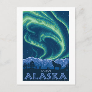Carte Postale Lumières du Nord - Katmai, Alaska
