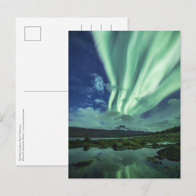 Carte Postale Lumières du Nord Norvège (Devant / Derrière)