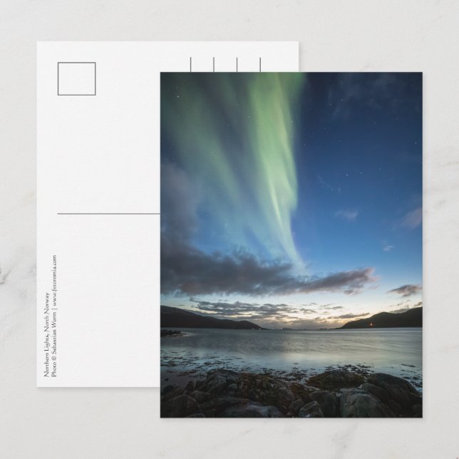 Carte Postale Lumières du Nord Norvège (Devant / Derrière)