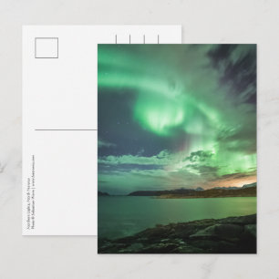 Carte Postale Lumières du nord vertes