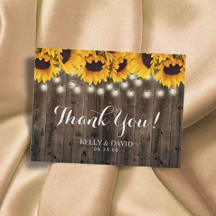 Carte Postale Lumières Guirlandes de Tournesols Mariage Champêtr
