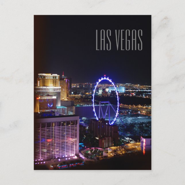Carte Postale Lumières nocturnes de Las Vegas (Devant)