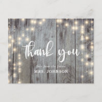 Lumières Rustiques Bois Remerciements Mariage
