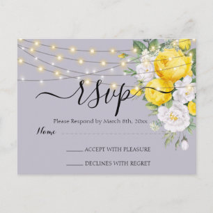 Carte Postale Lumières rustiques Floral Jaune RSVP