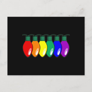 Carte Postale Luminaires de Noël LGBTQ Pride